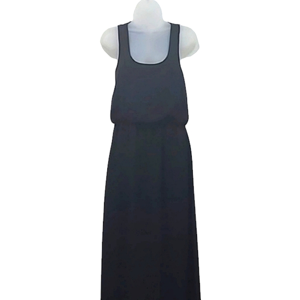 Malloy Maxi Dress Evening Sheer Flowy Skirt Solid Mini Lining Keyhole Back NWT - Picture 3 of 17